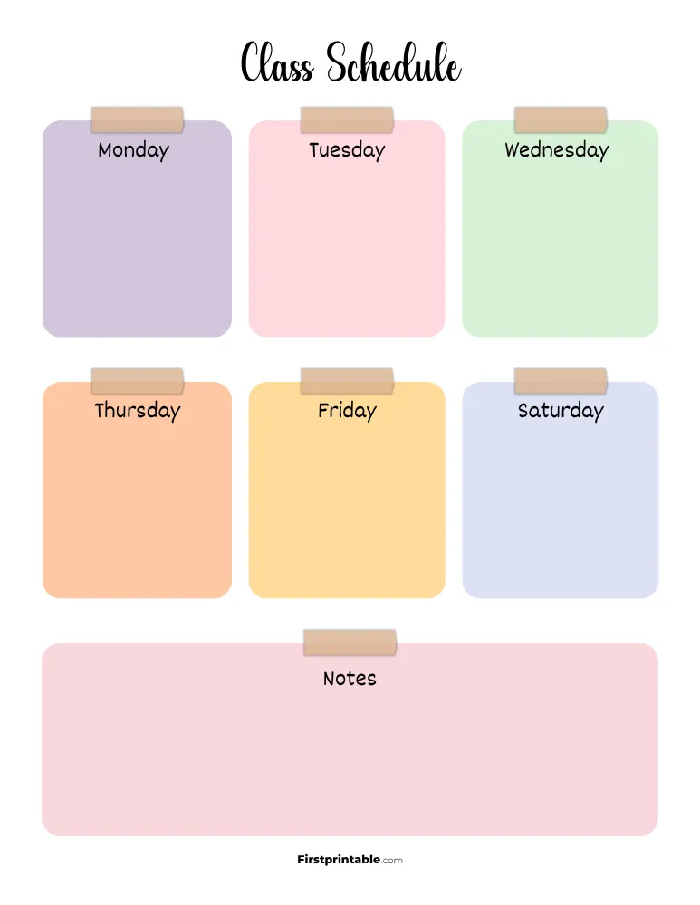 Class Schedule Template 17