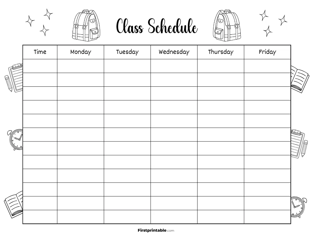 Class Schedule Template 19