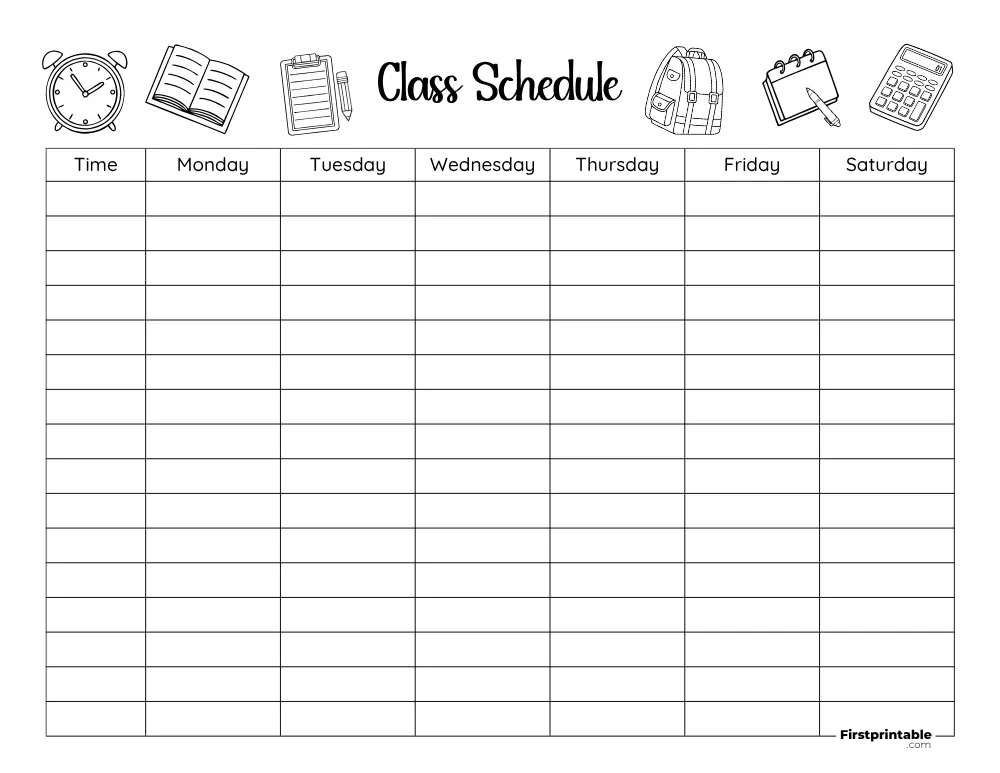 Class Schedule Template 21