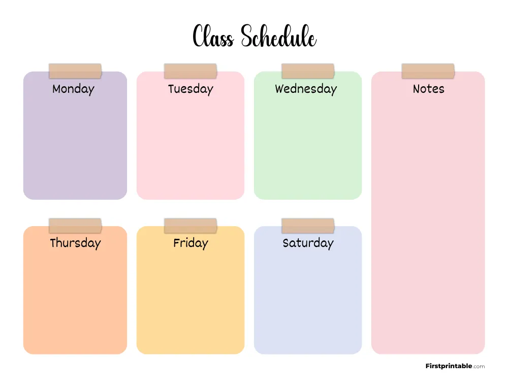 Class Schedule Template 26