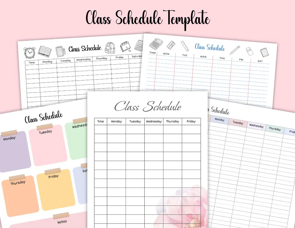Cute Class Schedule Template
