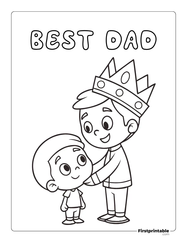 Best Dad to Color for Kids