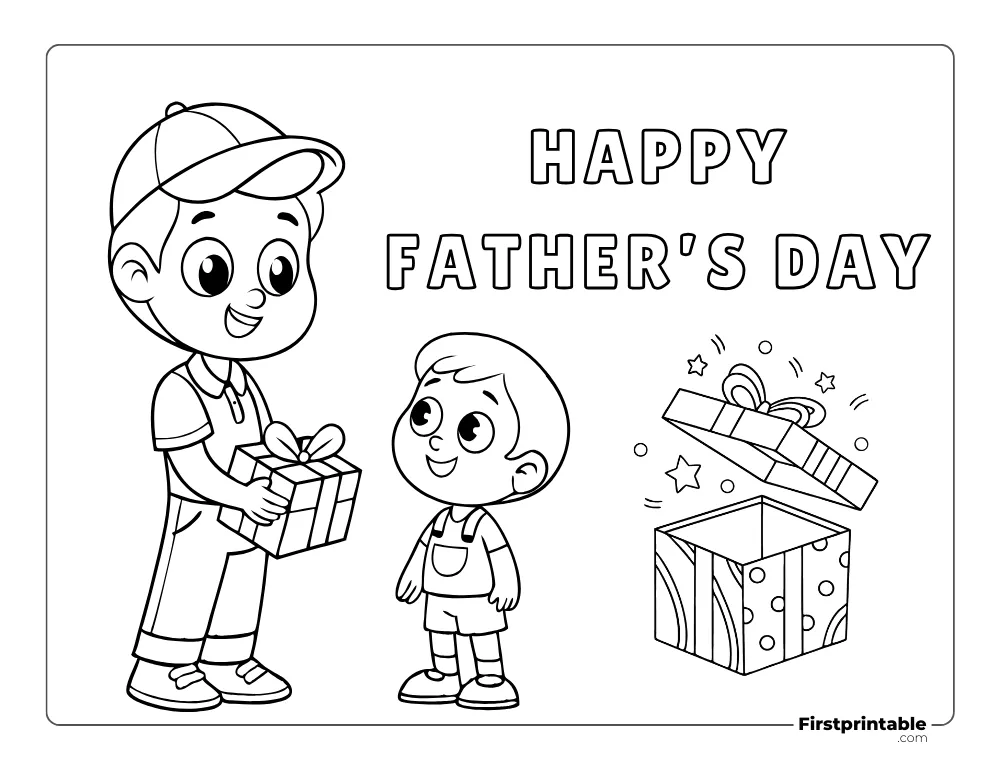 Gift for Dad Coloring Page