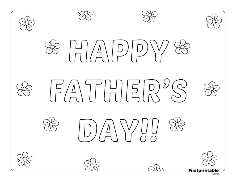 Cute Father's Day Coloring Sheet