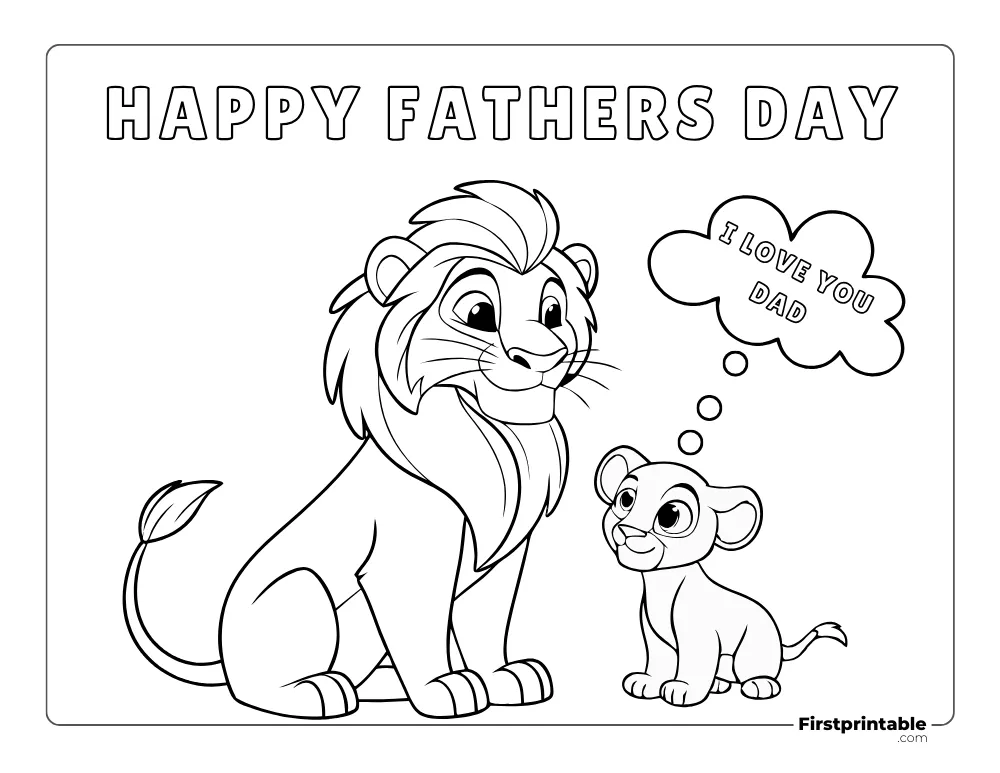 "I Love Dad" Coloring Page