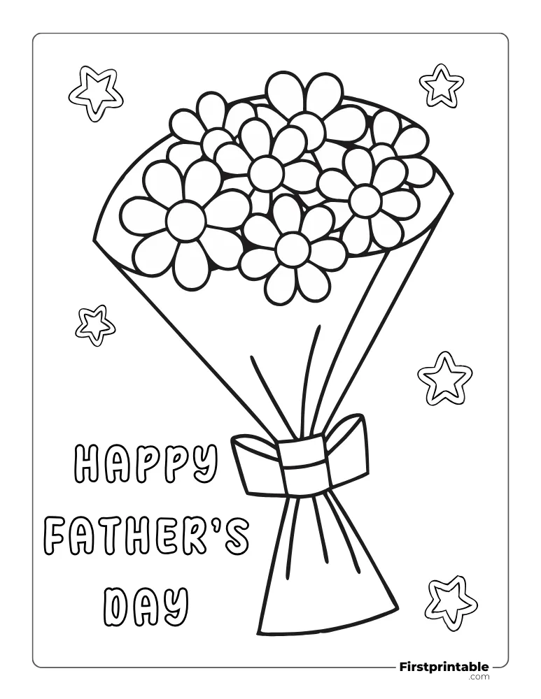 Bouquet to Dad Coloring Pages