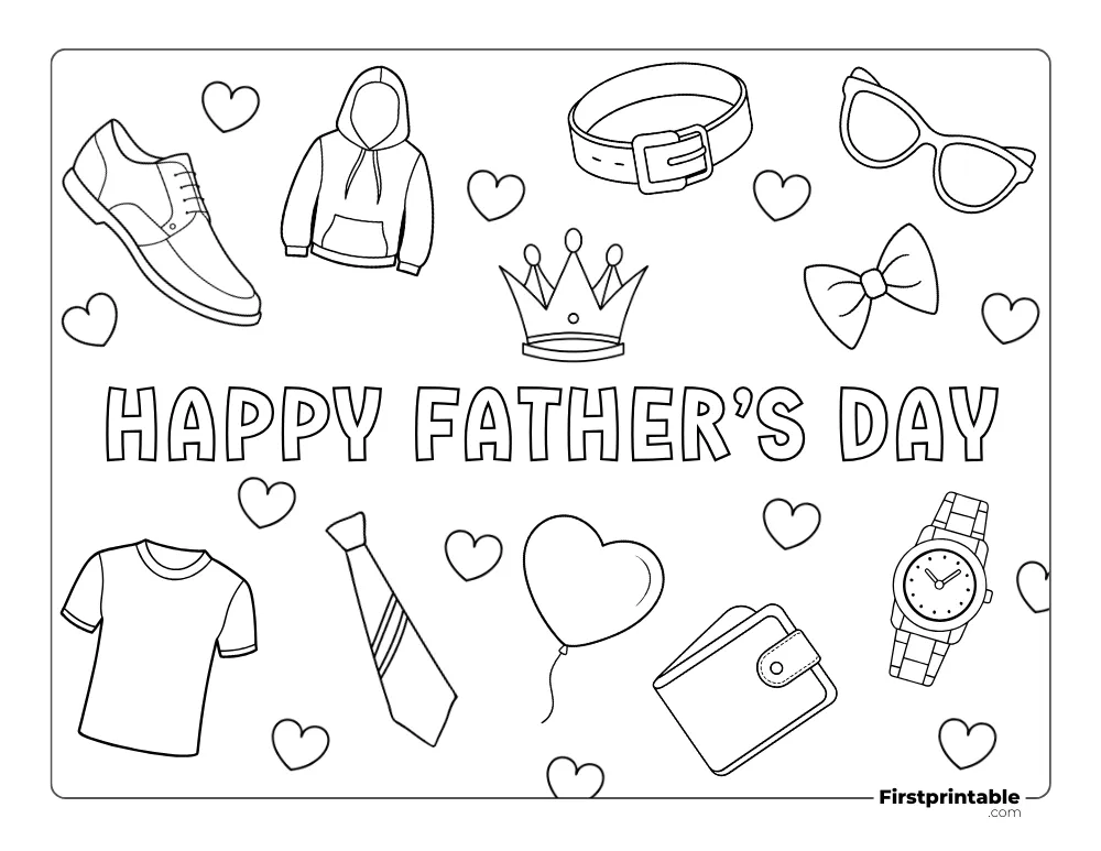 "Father's Day" Coloring Page for Kids