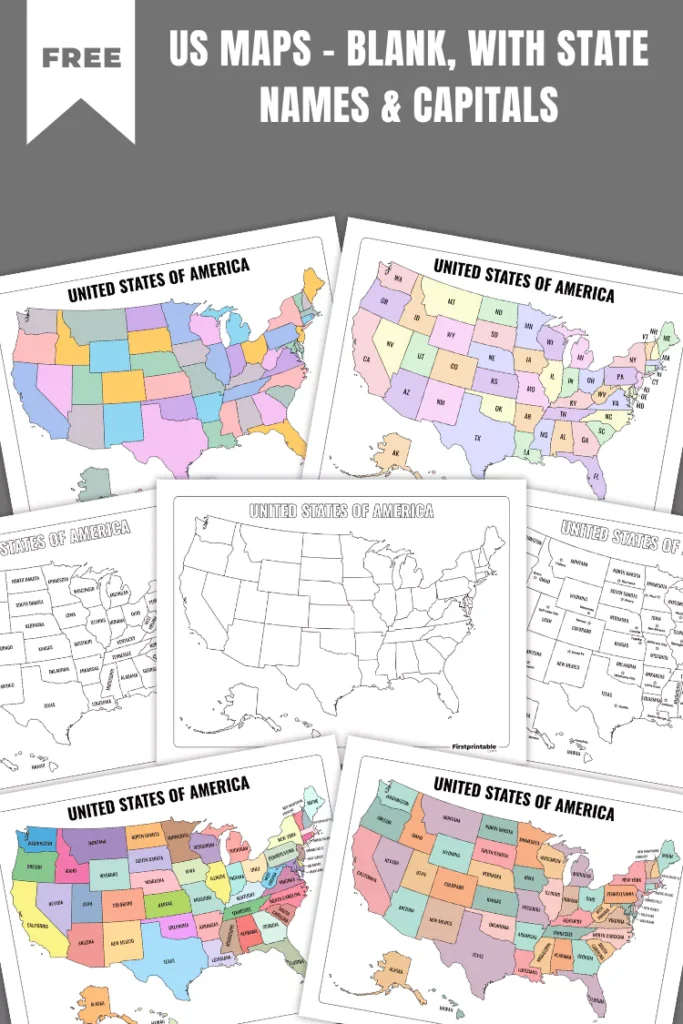 Printable US Maps | Blank, With State Names, and Capitals