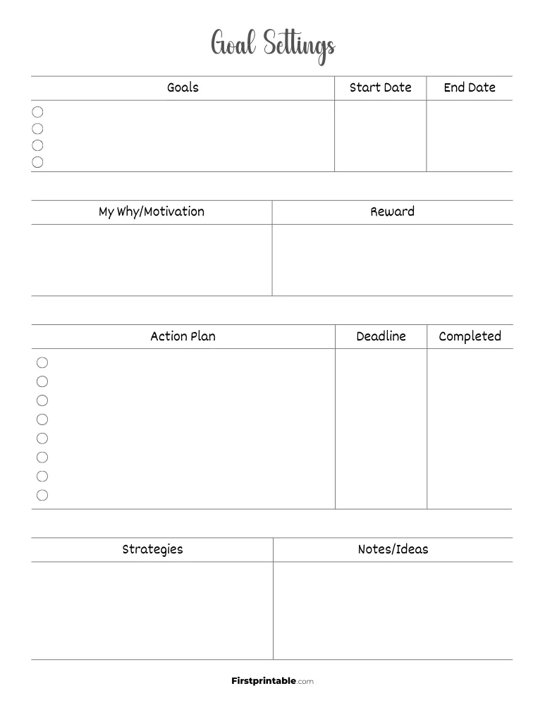 Goal Setting Template 03