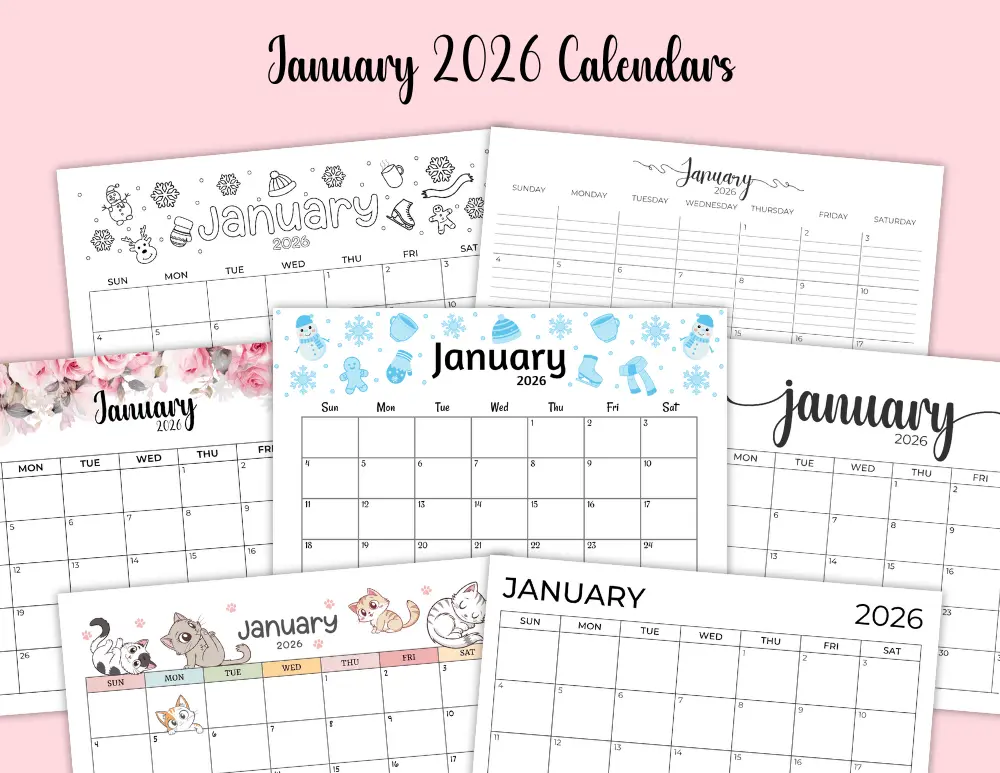 January 2026 Calendar Templates