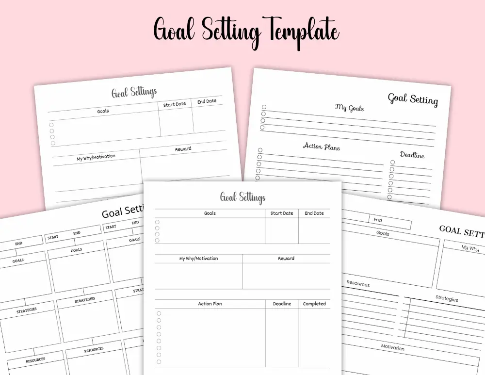 Printable General Goal Setting Template Printable General Goal Setting Template