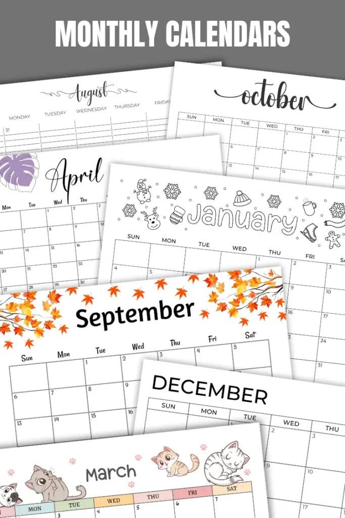 Printable Calendars