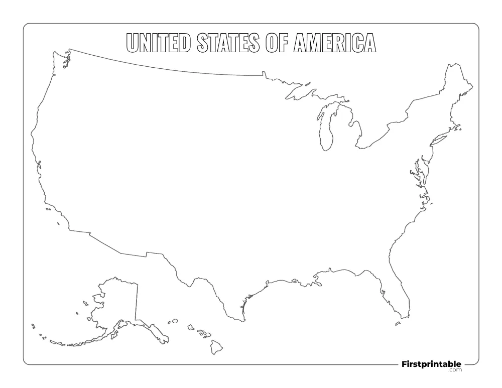 Printable US Map Blank Template 08