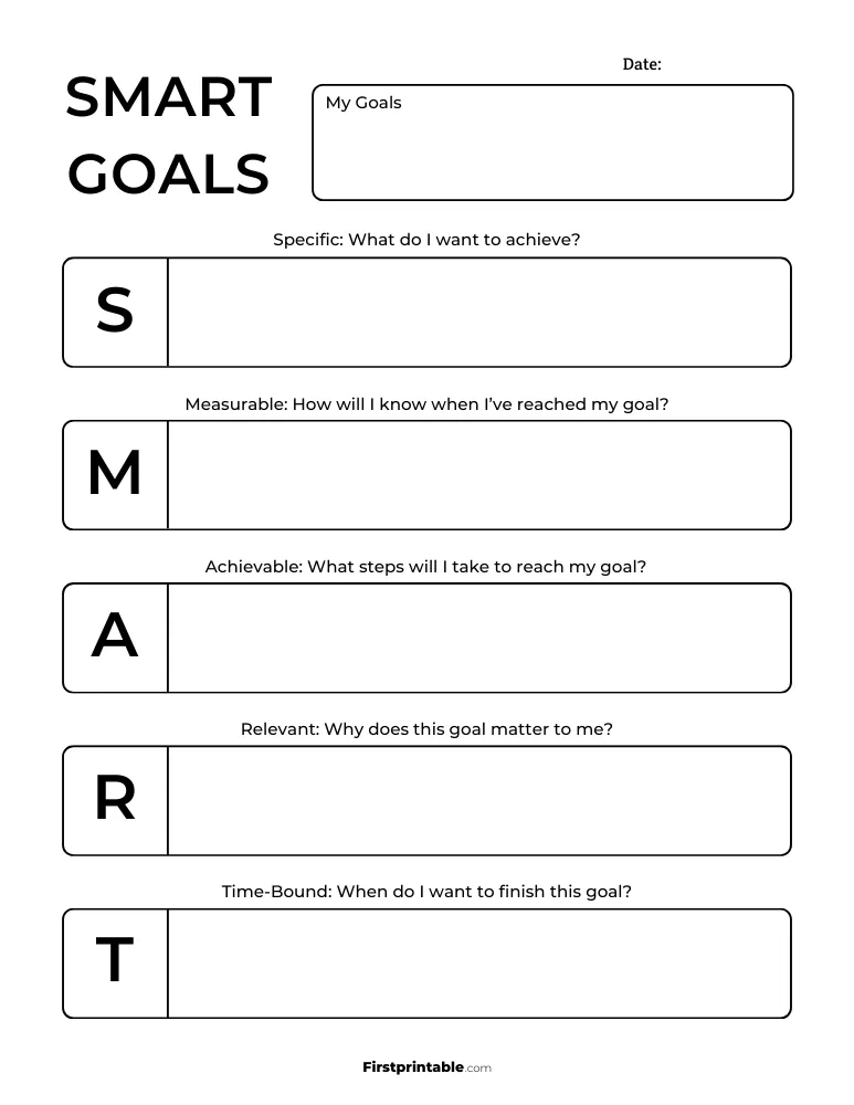 Smart Goal Setting Template 05