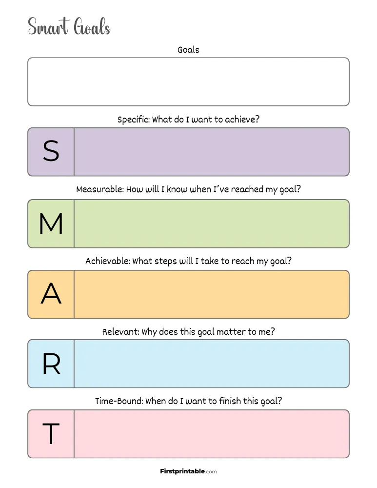 Smart Goal Setting Template 06