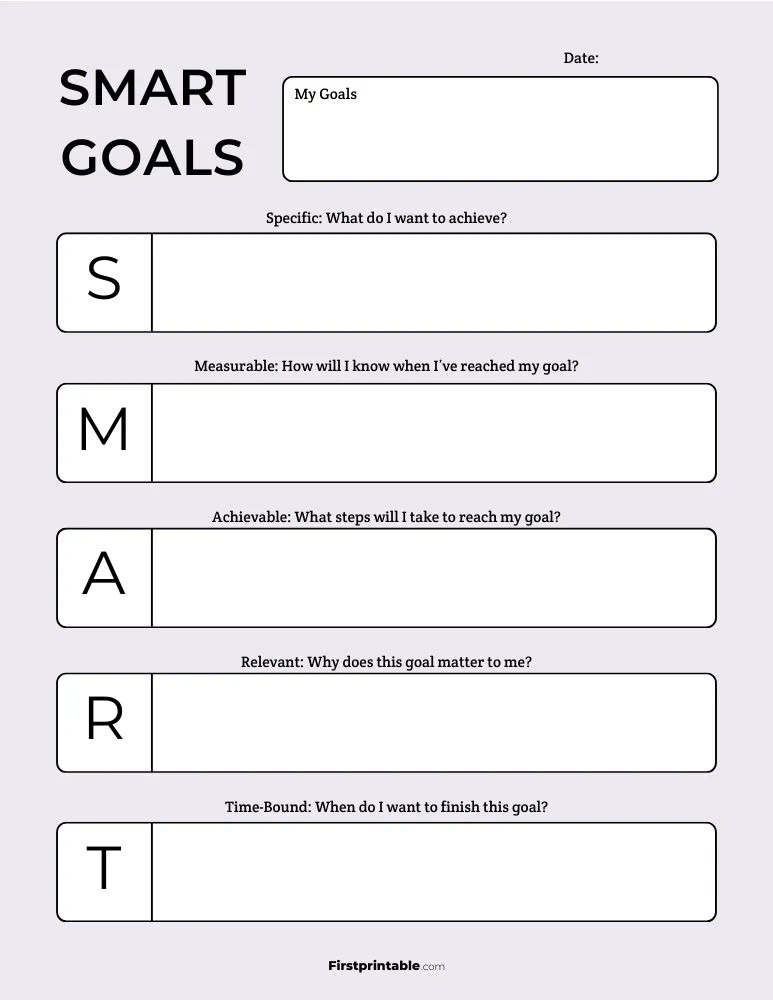 Smart Goal Setting Template 07