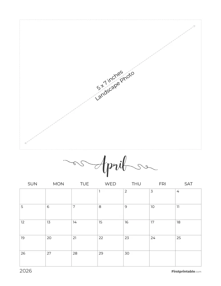 April 2026 Photo Calendar