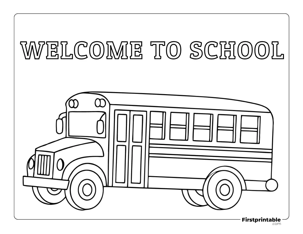 School Bus Coloring Page for Kids
