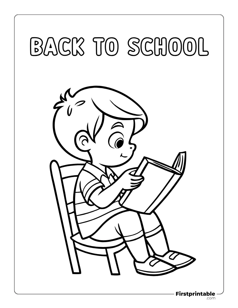Student with Book Coloring Page