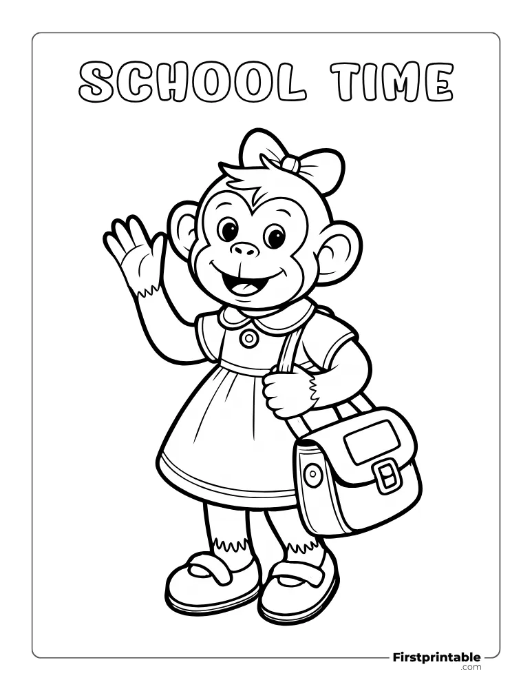 Ready to Go Back to School Coloring Page