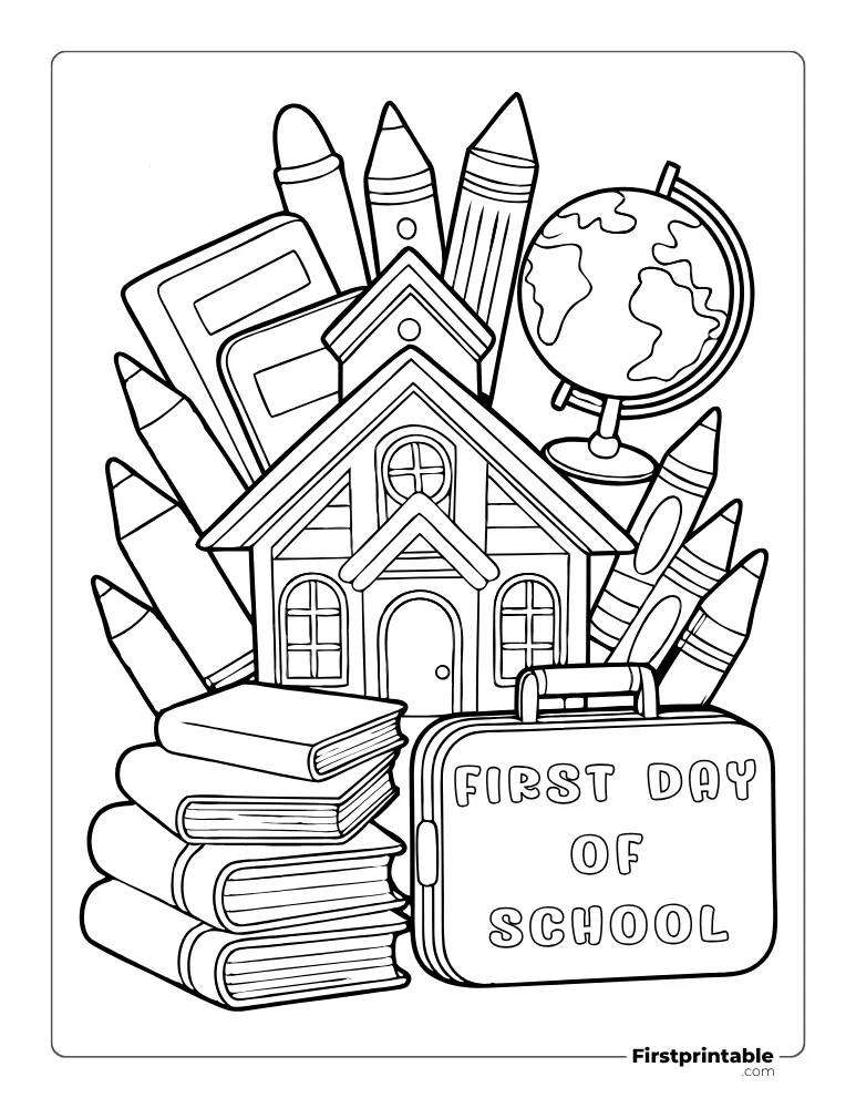 Ready for School Fun Coloring Page