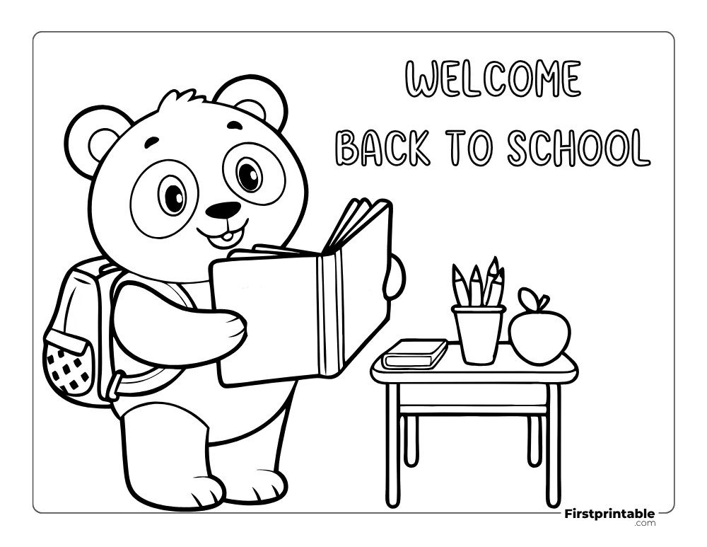 Welcome Back to School Coloring Sheet