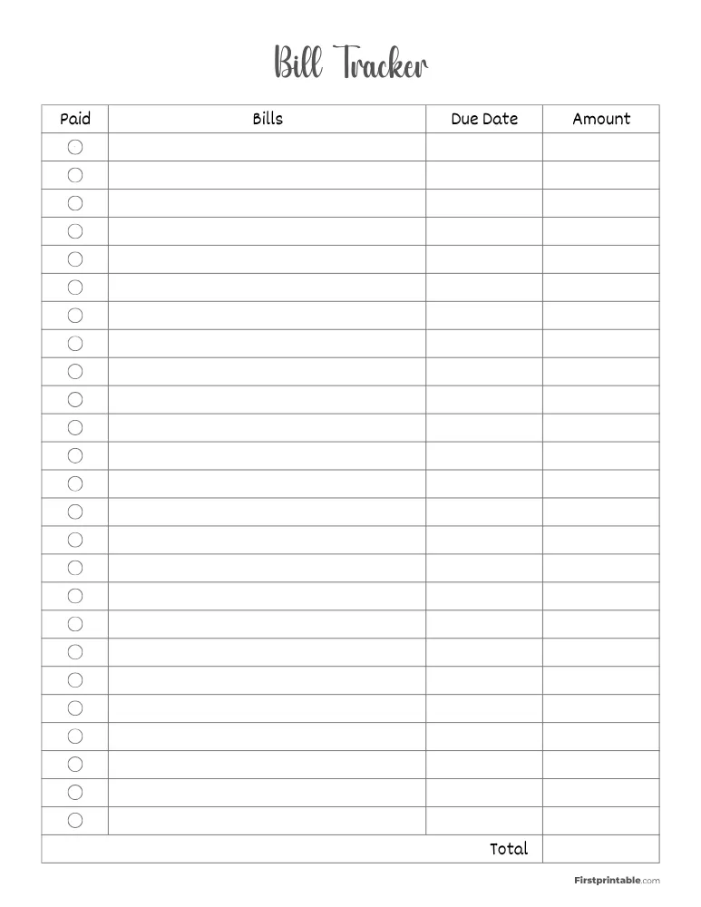 Bill Tracker Template 04