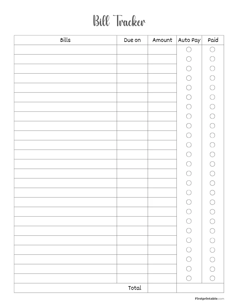 Bill Tracker Template 06