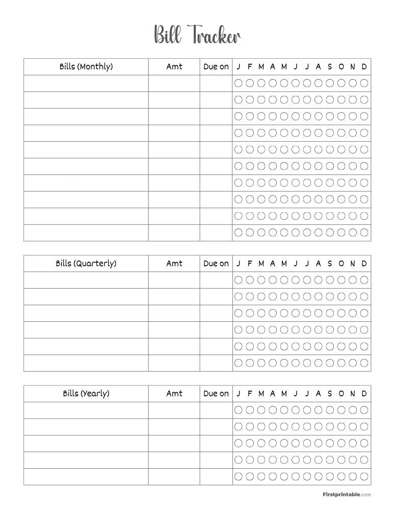 Bill Tracker Template 07