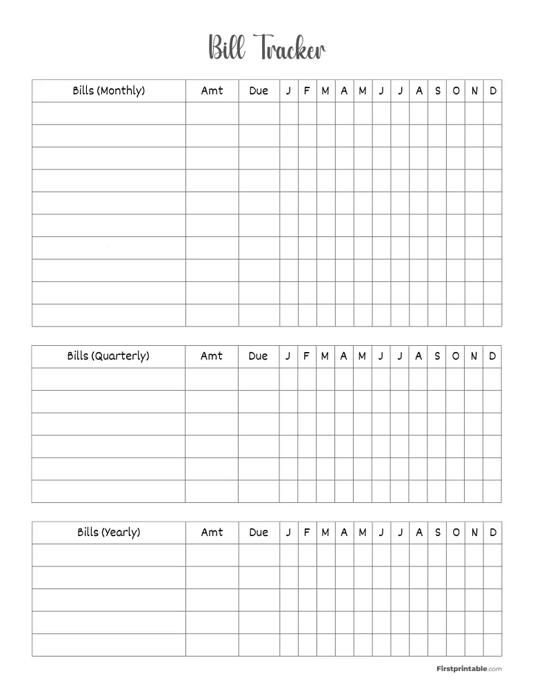 Bill Tracker Template 08