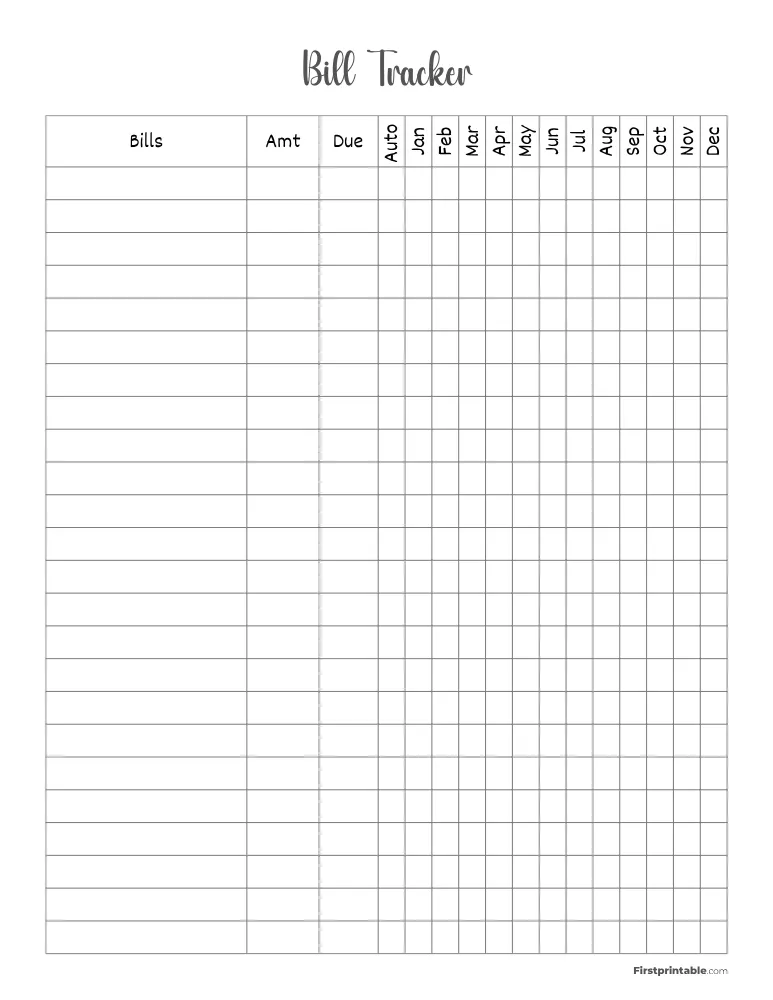 Bill Tracker Template 09