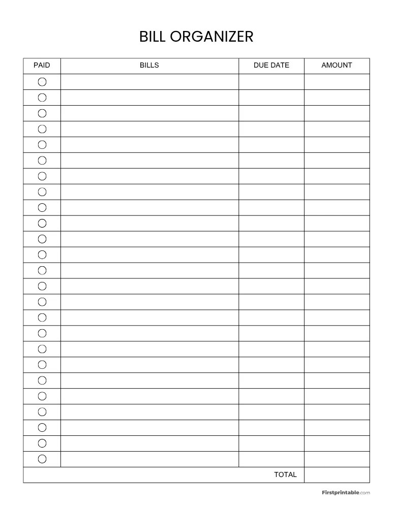 Bill Tracker Template 12