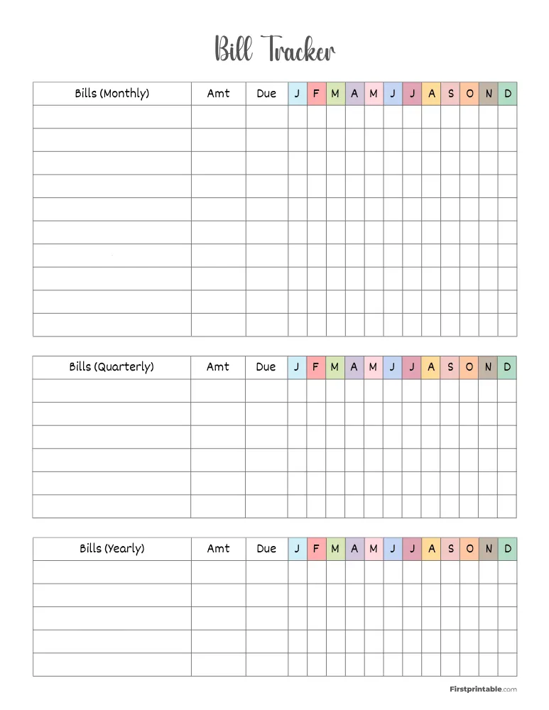 Bill Tracker Template 18