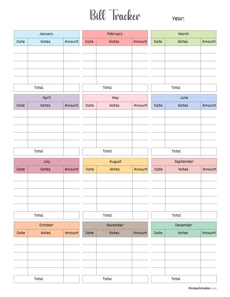 Bill Tracker Template 19