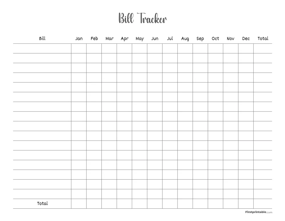 Bill Tracker Template 23