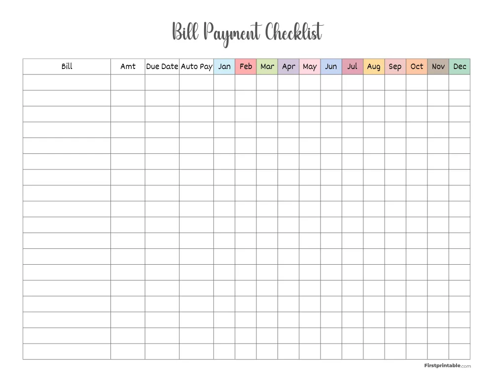 Bill Tracker Template 27