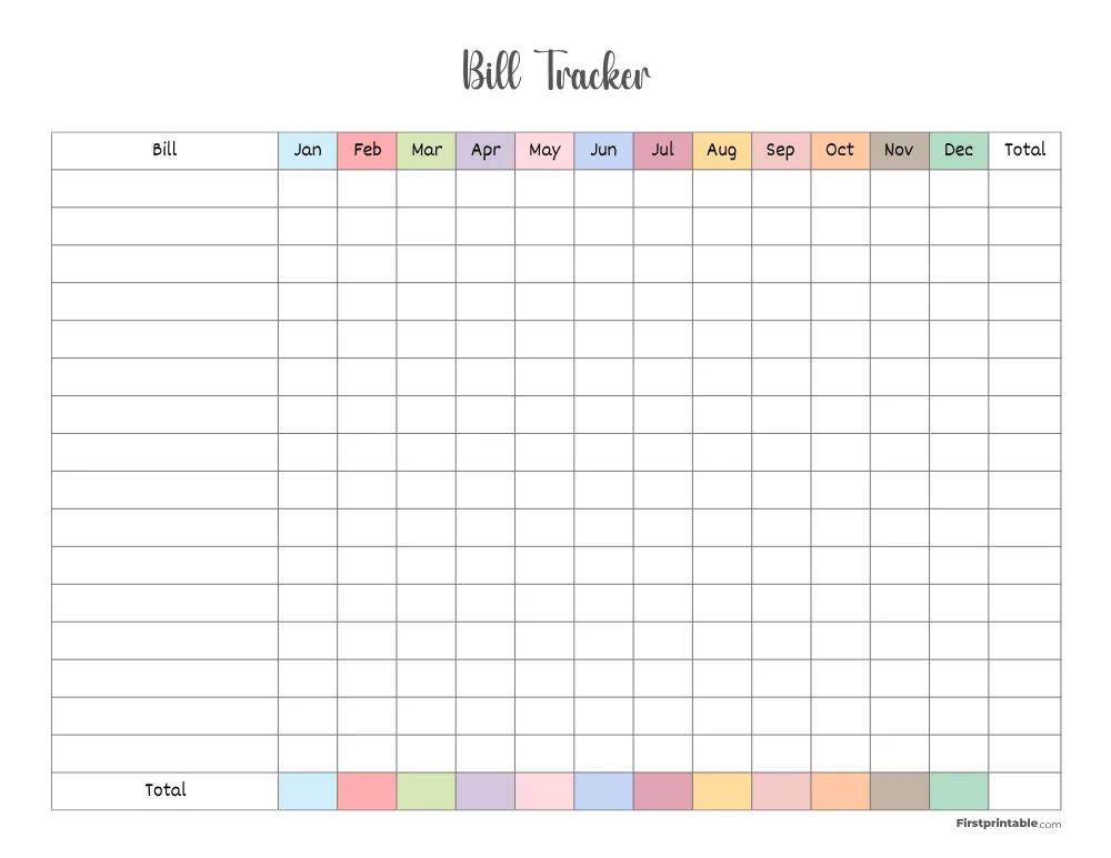Bill Tracker Template 28