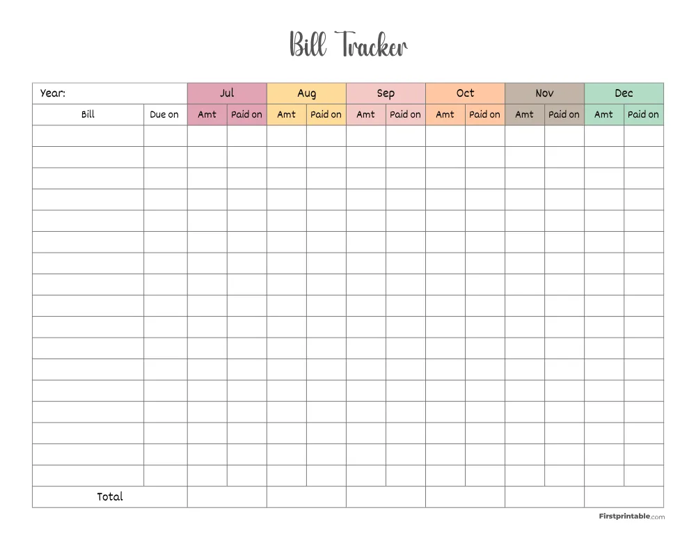 Bill Tracker Template 30