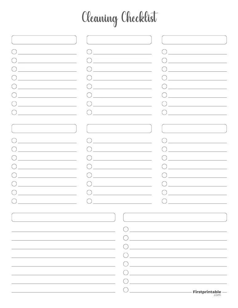 Cleaning Checklist Template 01