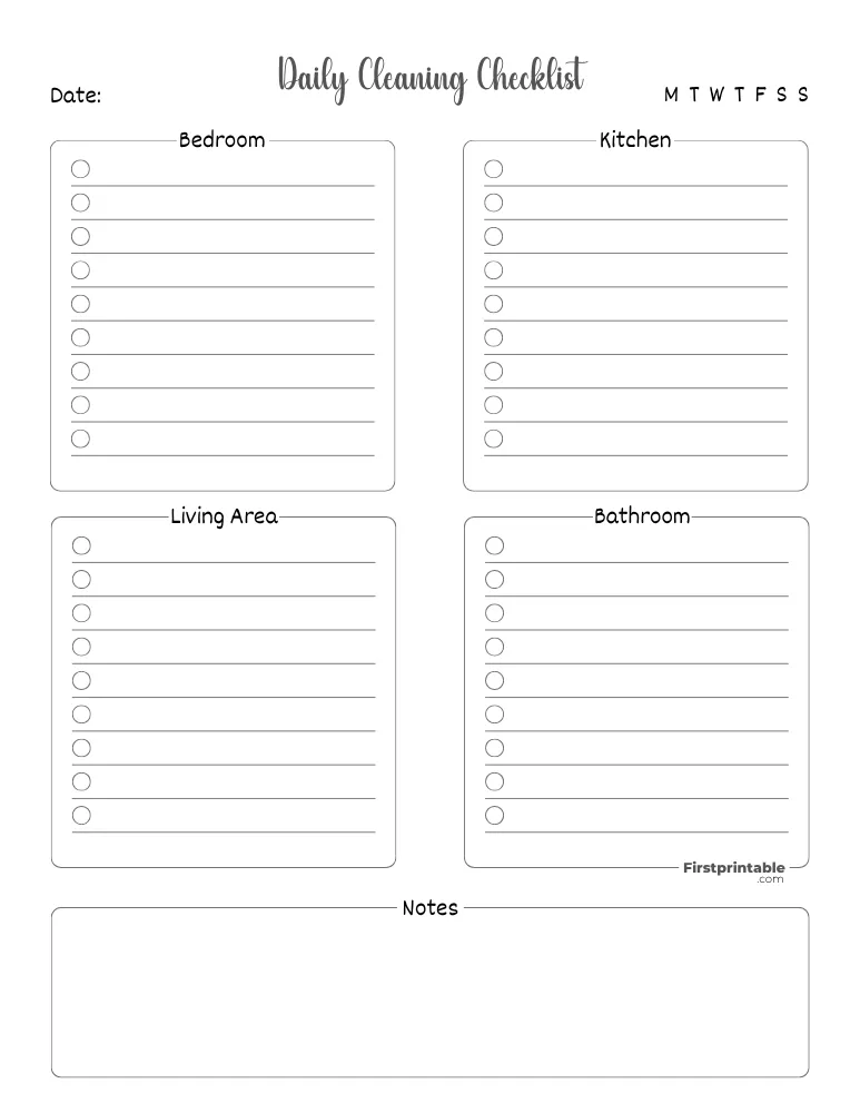 Cleaning Checklist Template 03