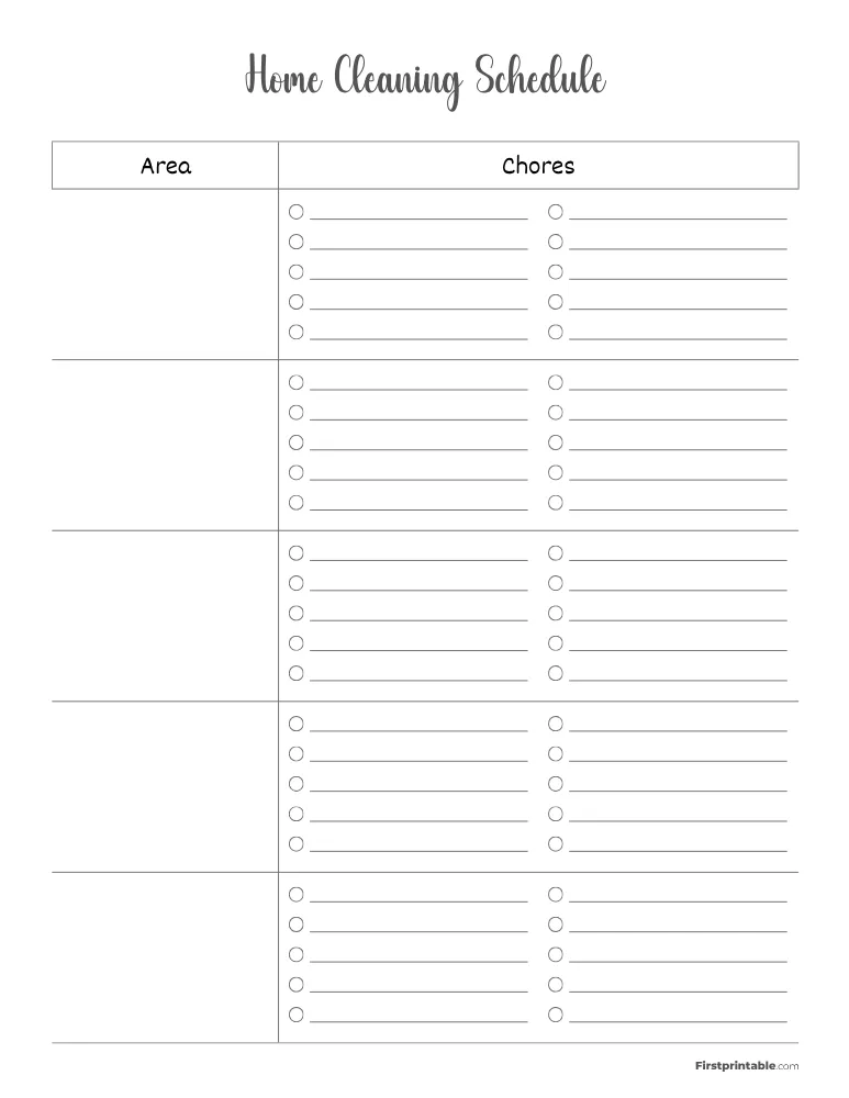 Cleaning Checklist Template 07