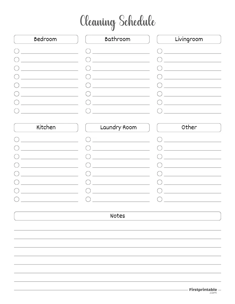 Cleaning Checklist Template 12