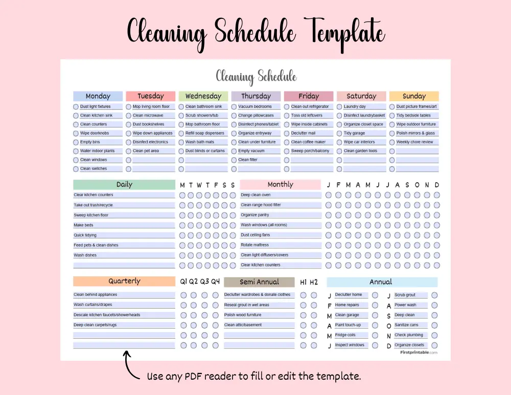 Cleaning Schedule 02 Cleaning Schedule 02