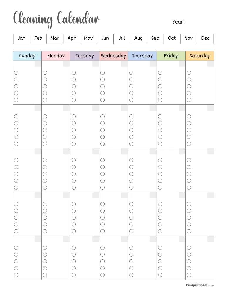 Cleaning Schedule Template 18