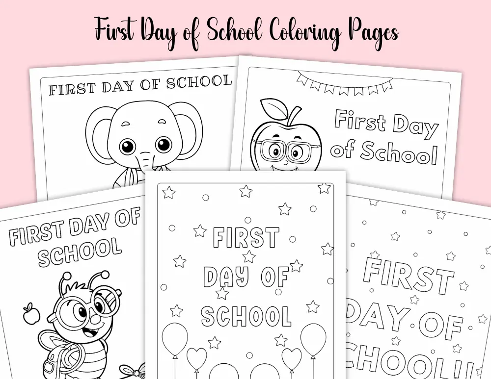 Free First Day of School Coloring Page Free First Day of School Coloring Page