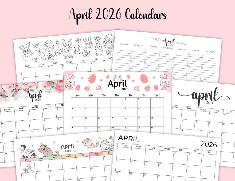 April 2026 Calendar Templates
