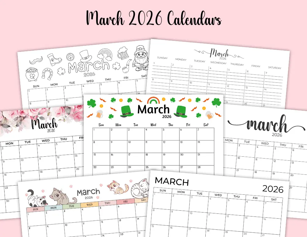 March 2026 Calendar Templates