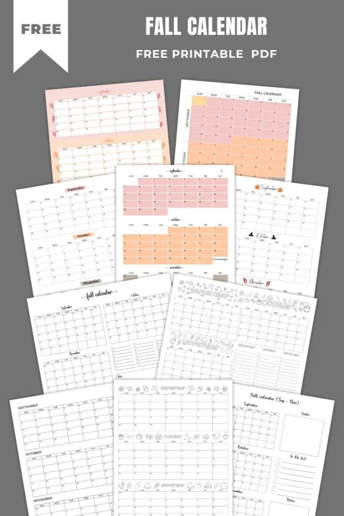 Fall Calendar 2025 | 10+ Free PDF Printables