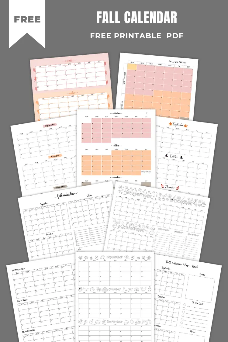 Fall Calendar 2025 | 10+ Free PDF Printables