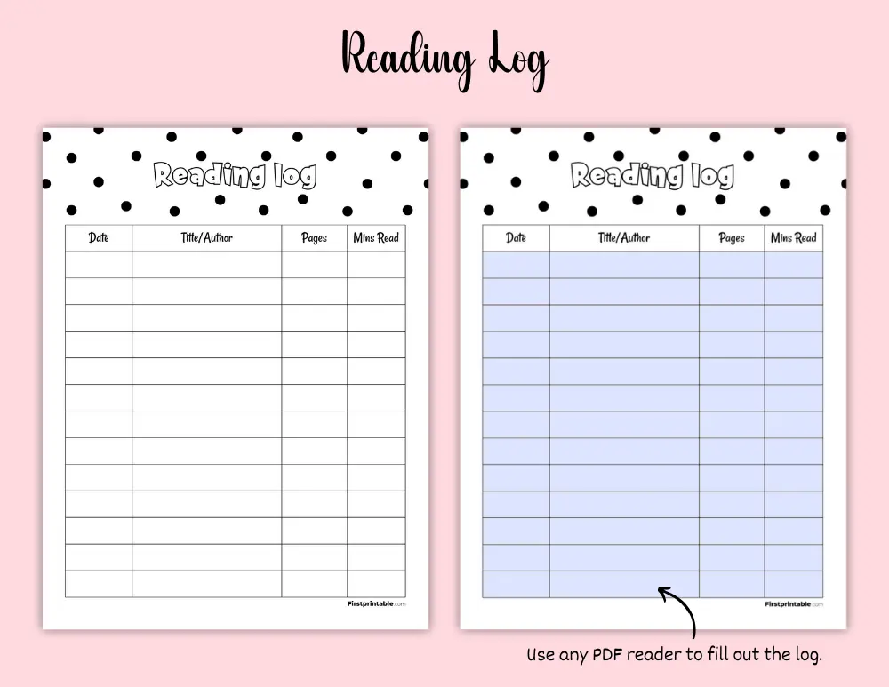 Free Reading Log